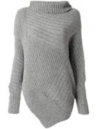Stella Mccartney Asymmetric Turtleneck Knit - Grey