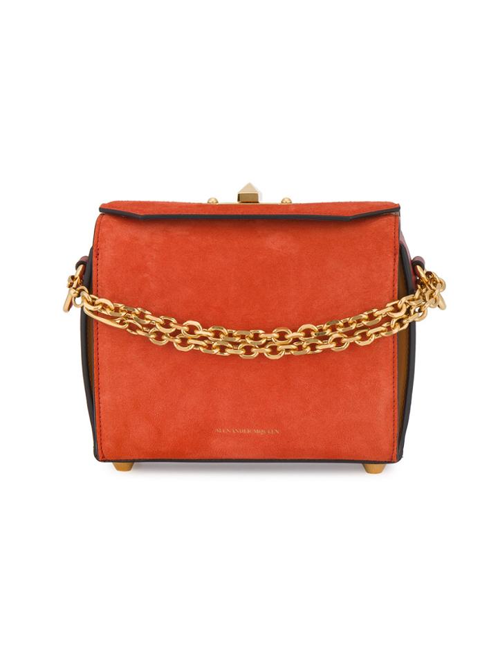 Alexander Mcqueen Orange Suede Box Bag - Yellow & Orange