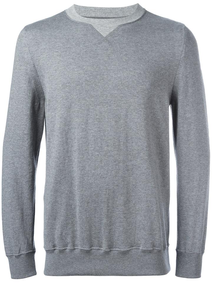 Sacai - Crew-neck Sweatshirt - Men - Cotton/cashmere - 4, Grey, Cotton/cashmere