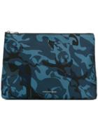 Alexander Mcqueen Medium Camo Skull Clutch - Blue