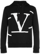 Valentino Asymmetric Vlogo Hooded Jumper - Black
