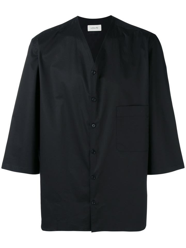 Lemaire - V-neck Shirt - Men - Cotton/spandex/elastane - 48, Black, Cotton/spandex/elastane