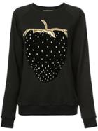 Alexandre Vauthier Strawberry Embroidered Sweatshirt - Black