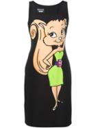 Boutique Moschino Cartoon Print Fitted Dress