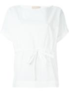 Erika Cavallini Drawstring Waist Top, Women's, Size: 46, White, Cotton/spandex/elastane