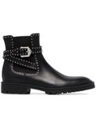 Givenchy Black Elegant Studded Leather Ankle Boots