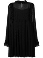 See By Chloé Polka Dot Sheer Dress, Women's, Size: 40, Black, Polyester/viscose