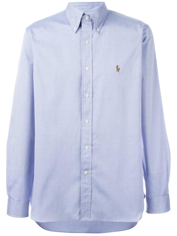 Polo Ralph Lauren Embroidered Logo Shirt, Men's, Size: 15 1/2, Blue, Cotton