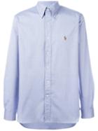 Polo Ralph Lauren Embroidered Logo Shirt, Men's, Size: 15 1/2, Blue, Cotton
