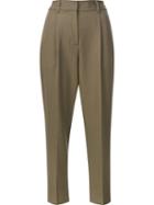 3.1 Phillip Lim Cropped Trousers, Women's, Size: 4, Green, Cotton/polyester/wool