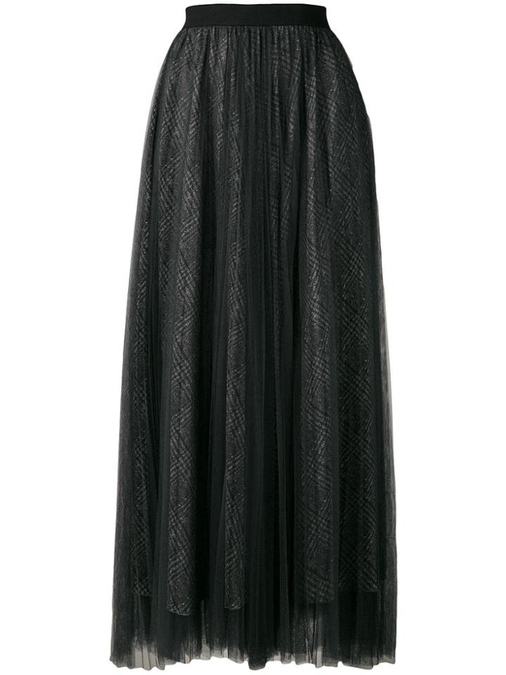 Fabiana Filippi Glitter Tulle Midi Skirt - Black