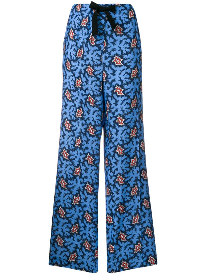 Victoria Victoria Beckham Graphic Print Trousers - Blue