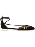 Aquazzura Charm Embellished Ballerinas - Black