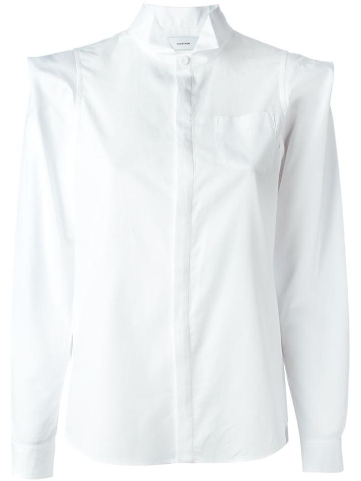 Facetasm Pleated Sleeve Shirt, Women's, Size: 2, White, Cotton