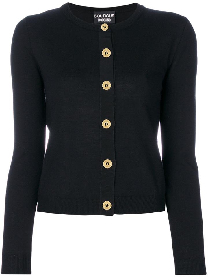 Boutique Moschino Grosgrain Trim Cardigan - Black