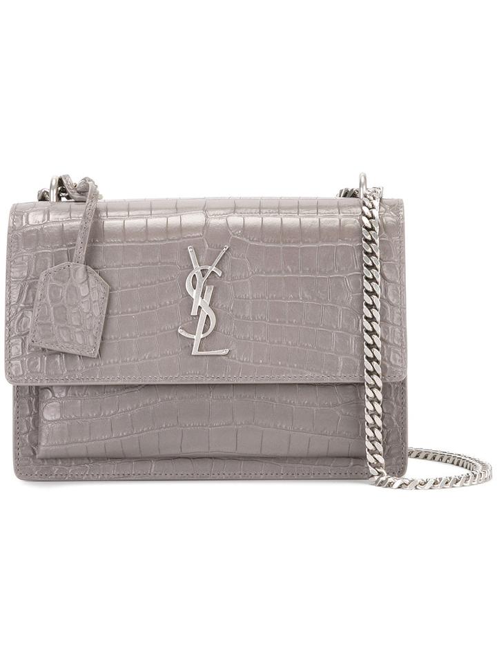 Saint Laurent - Sunset Monogram Chain Wallet - Women - Calf Leather - One Size, Pink/purple, Calf Leather