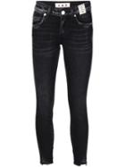 Amo Twist Ink Skinny Cropped Jeans, Women's, Size: 28, Black, Cotton/spandex/elastane