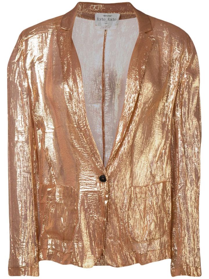Forte Forte Lightweight Shimmer Blazer - Gold