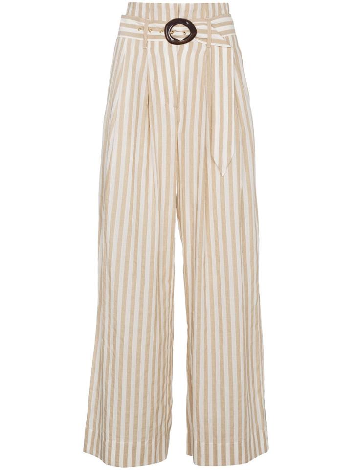 Nanushka High Waisted Stripe Trousers - Neutrals