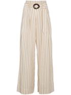 Nanushka High Waisted Stripe Trousers - Neutrals