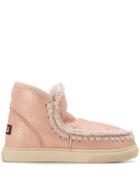 Mou Lined Metallic Boots - Pink