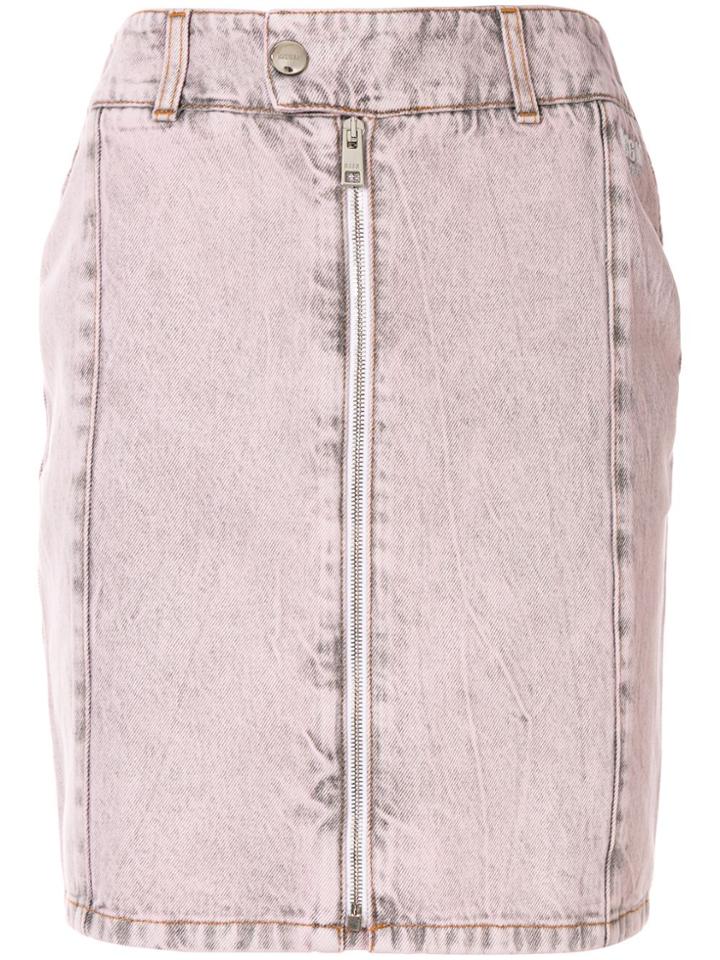 Msgm Gonna In Denim/denim Skirt - Pink