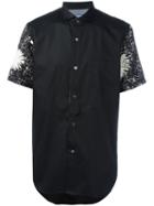 Junya Watanabe Comme Des Garçons Man Printed Sleeves Shirt, Men's, Size: Large, Black, Cotton/cupro/rayon