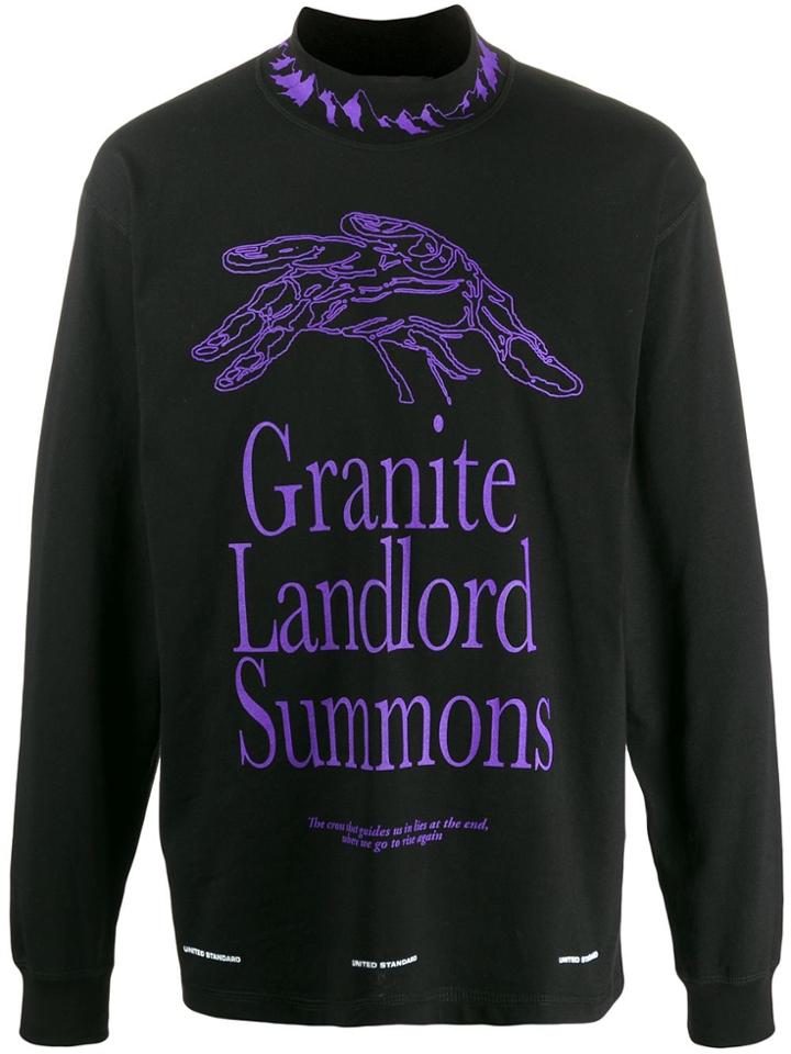 United Standard Granite Landlord Summons Print Sweatshirt - Black