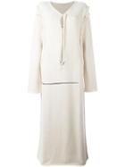 Yohji Yamamoto Front Slit Longsleeved Dress, Women's, Size: Small, Nude/neutrals, Cotton