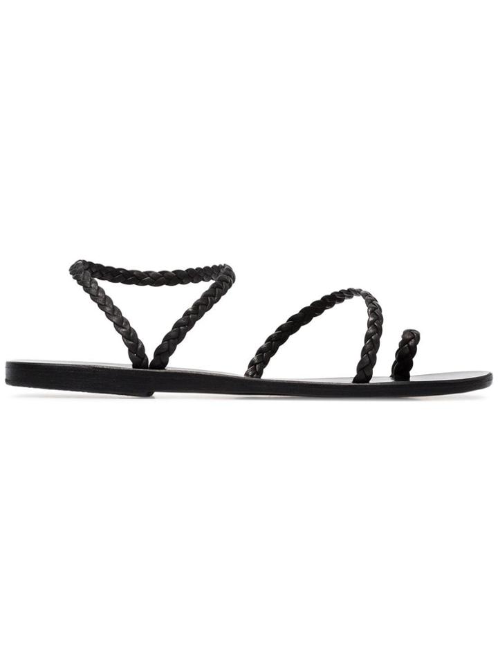 Ancient Greek Sandals Elefteria Braided Sandals - Black