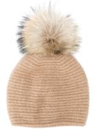 Liska Pom Pom Knit Beanie - Nude & Neutrals