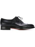 Santoni Classic Oxford Shoes, Men's, Size: 7, Black, Calf Leather/leather