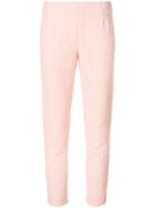 Lela Rose - Textured Slim Trousers - Women - Silk/polyamide/polyester - 4, Pink/purple, Silk/polyamide/polyester