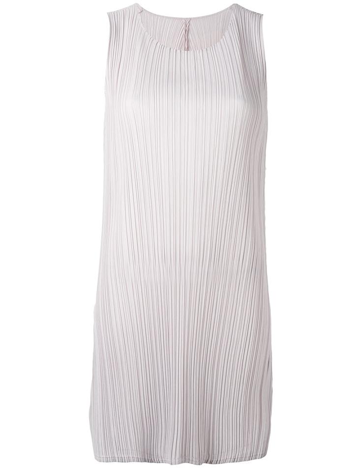 Pleats Please By Issey Miyake - Pleated Shift Dress - Women - Polyester - 4, Pink/purple, Polyester