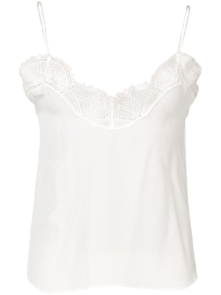 Iro Embroidered Lace Slip Top - White