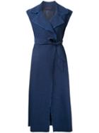 Martin Grant - Raw Edge Wrap Dress - Women - Linen/flax - 38, Blue, Linen/flax