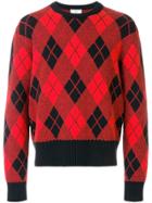 Ami Alexandre Mattiussi Argyle Jacquard Crewneck Sweater - Black