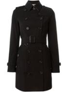 Burberry Belted Trench Coat, Women's, Size: 10, Black, Cotton/viscose