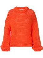 Tibi Drop Shoulder Sweater - Orange