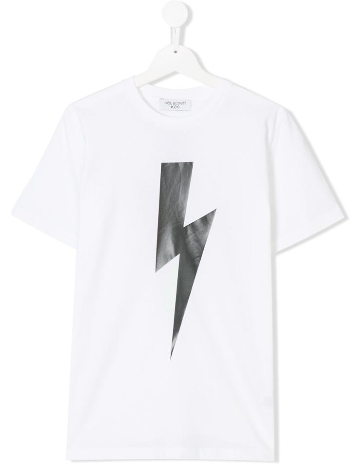 Neil Barrett Kids Lightning Bolt Print T-shirt - White