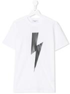 Neil Barrett Kids Lightning Bolt Print T-shirt - White