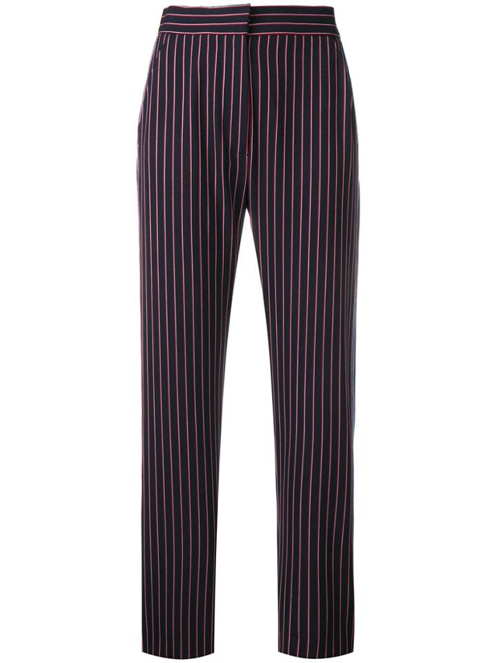 See By Chloé Striped Straight-leg Trousers - Blue