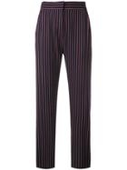 See By Chloé Striped Straight-leg Trousers - Blue