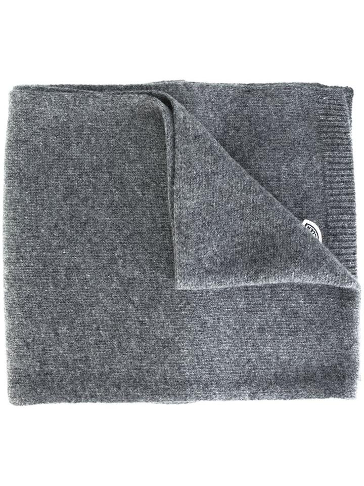 Moncler Logo Plaque Knitted Scarf