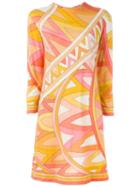 Emilio Pucci Vintage Printed Shift Dress, Women's, Size: 44, Yellow/orange