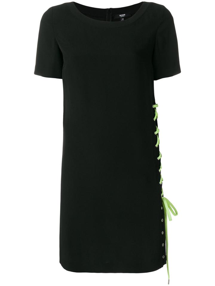 Versus Side Lace-up Detail T-shirt Dress - Black