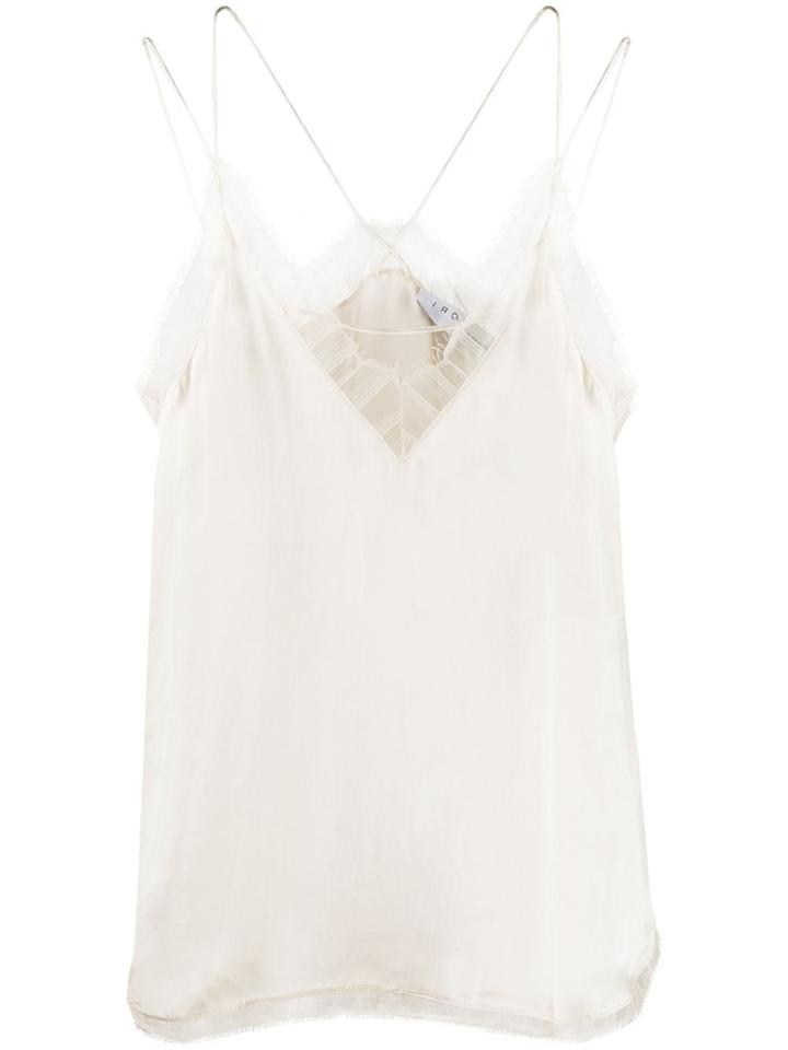 Iro Silk Fringed Cami Top - Neutrals