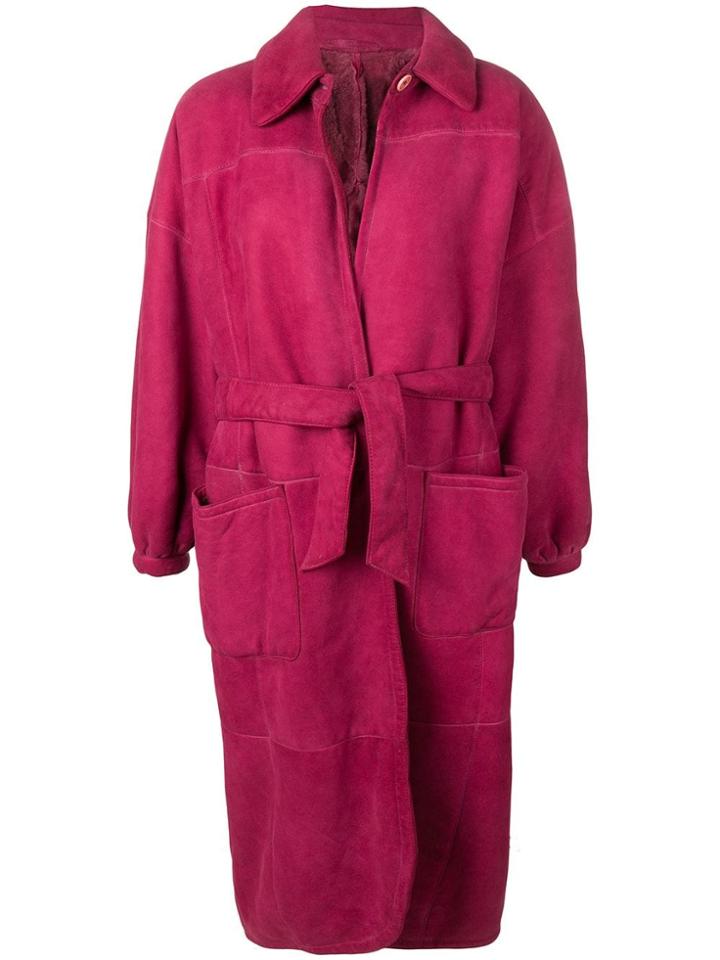 A.n.g.e.l.o. Vintage Cult 1980's Belted Coat - Pink