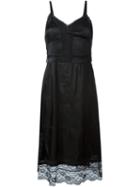 Marc Jacobs Lace Trim Slip Dress, Women's, Size: 8, Black, Viscose/bemberg/nylon/polyester