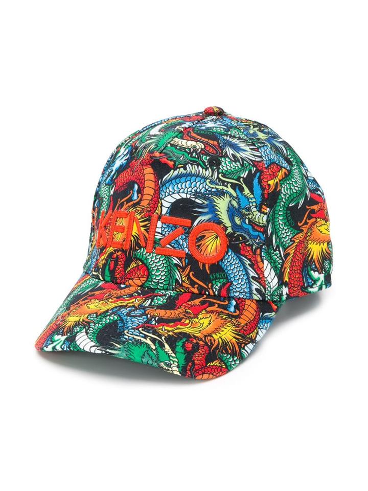Kenzo Kids Teen Dragon-print Baseball Cap - Black